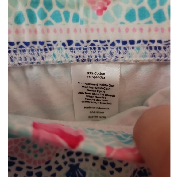TALBOTS Summer Beach Shells White/Pink/Blue Skirt Medium Stretch Jersey Knit - Picture 3 of 4